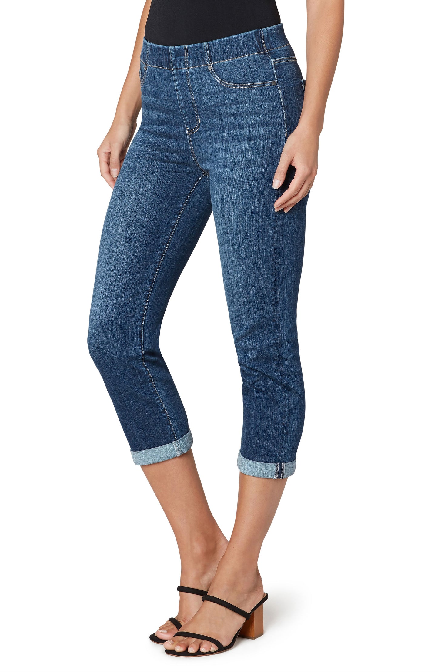 Liverpool Chloe Crop with Rolled Cuff Jeans (Bronte)